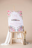 One for the Books Welcome Sign Printed First Chapter 1st Birthday Party Fomboard Pink Floral Girl Book Poster High Chair Party Sign One Year