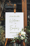 Tini Bit Older Birthday Welcome Sign Printed Olive Green Matini Party Foamboard Personalized Birthday Poster Custom Ladies Party Decor