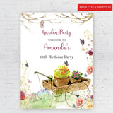 Wildflower Birthday Sign Garden Party Foamboard Burgundy Mauve Floral Girl 16th 18th 21st Birthday Spring Flowers Poster Butterfly Decor