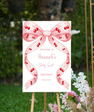 Printed Cherry Sweet Birthday Welcome Sign Pink Bow Birthday Foamboard