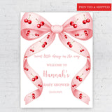 Girl Baby Shower Decor Couquette Bow Poster Baby Sprinkle Entrance