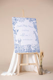 Toile Baby Shower Welcome Sign Printed Safari Jungle Baby Shower Foamboard Printed Little Wild One Dusty Blue Animals Baby Sprinkle Decor
