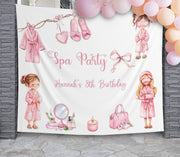 Spa Birthday Party Decor Girl Pink Spa Birthday Backdrop Pamper Party Pink