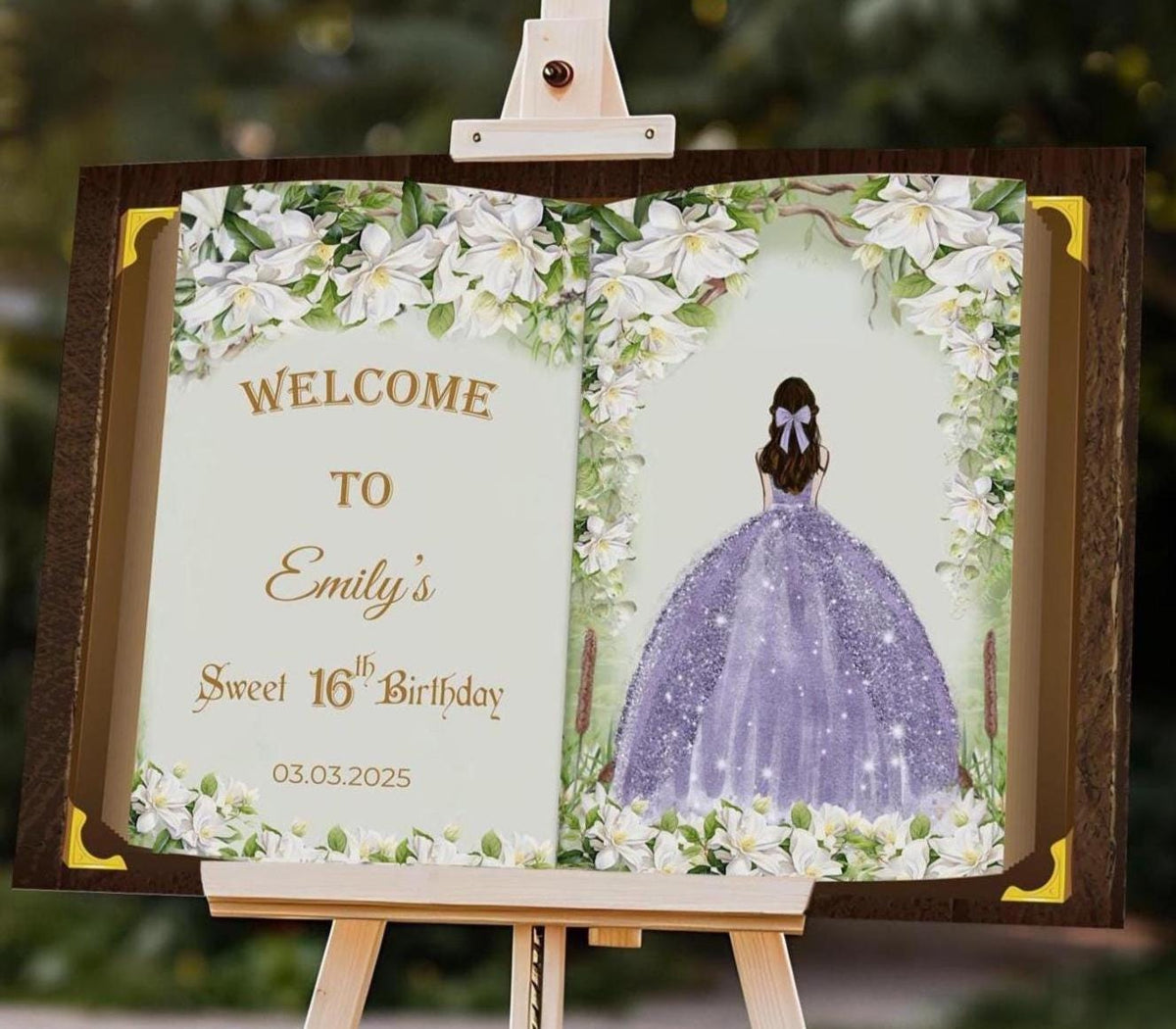 Quince Princess Birthday Sign 15th Birthday Floral Princess Dress Welcome Sign 15th Anos Foamboard Once Upon a Time Fairytale Poster