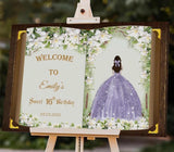 Quince Princess Birthday Sign 15th Birthday Floral Princess Dress Welcome Sign 15th Anos Foamboard Once Upon a Time Fairytale Poster