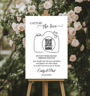 Printed Wedding QR Code Sign Capture the Love Photo Foamboard