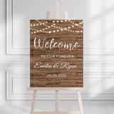 Rustic Wedding Welcome Sign Welcome to Our Forever Printed Engagement Foamboard Country Wedding Shower Signage Farmhouse Bridal Shower Deco