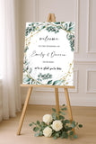 Wedding Welcome Sign Custom Greenery Wedding Shower Foamboard Wedding Signage Decor Minimalist Welcome Poster Personalized Sign