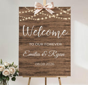 Rustic Wedding Welcome Sign Welcome to Our Forever Printed Engagement Foamboard Country Wedding Shower Signage Farmhouse Bridal Shower Deco