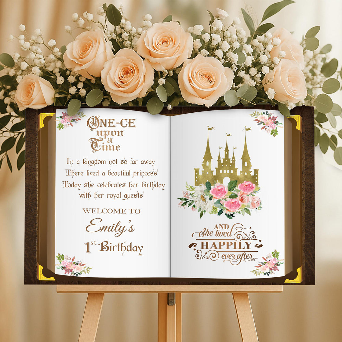One ce Upon a Time Birthday Decor Printed One Year First Birthday Welcome Sign