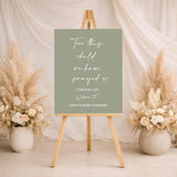 Minimalist Sage Baby Shower Welcome Sign, This Child I have Prayed Foamboard,