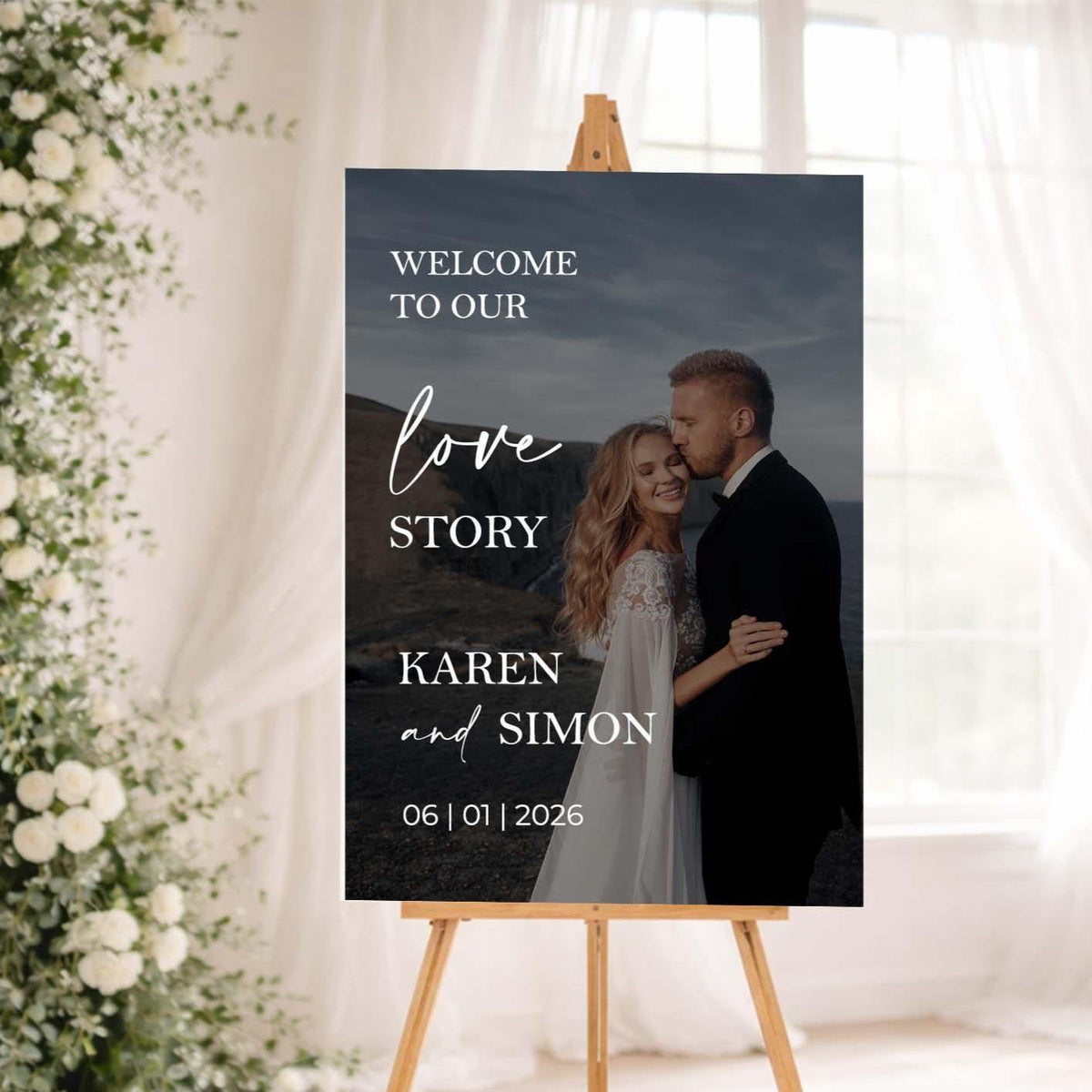 Custom Couples Photo Wedding Welcome Sign Personalized Engagement Foamboard