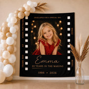 Custom Photo Party Backdrop 40th Birthday Decor 30th Vintage Birthday Banner Ladies Men Women Funny Birthday Decorations