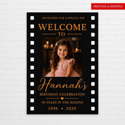 Printed Birthday Welcome Sign 40th Birthday Decor Vintage Birthday Foamboard Ladies Men Women Funny Birthday Personalized Poster