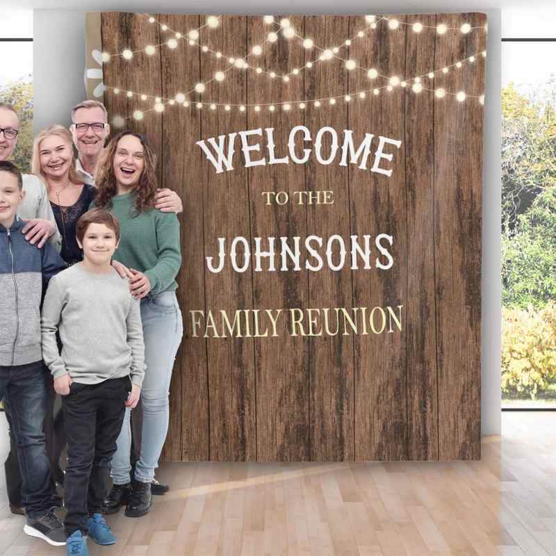 Rustic Family Reunion Backdrop - iJay Backdrops