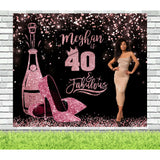 Rose Gold Personalised 40th Birthday Banner with Photo
