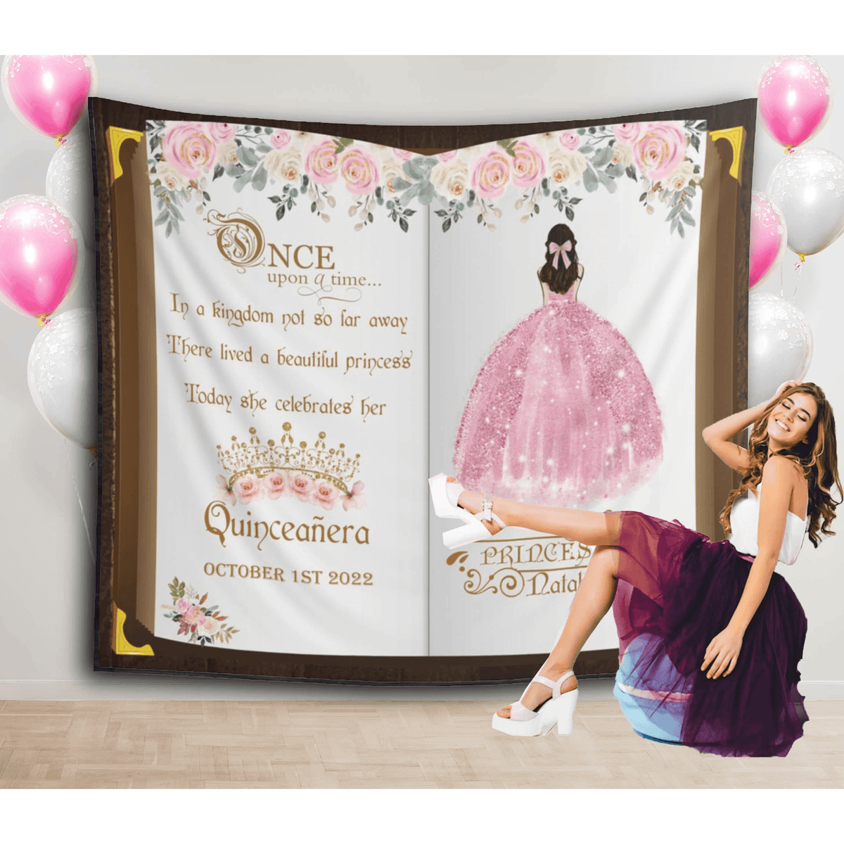 Quinceañera Backdrop, Princess Backdrop - iJay Backdrops