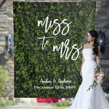 Miss to Mrs Backdrop, Artificial Grass Wall Backdrop