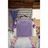 Purple and Silver Wedding Backdrop