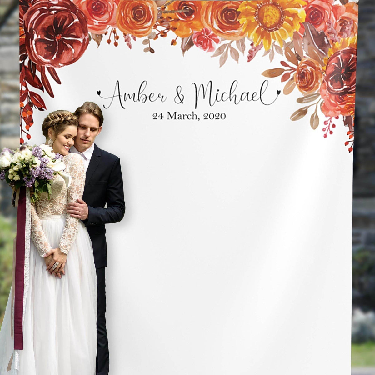 Burnt orange wedding Backdrop - iJay Backdrops