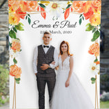 Yellow and Orange Floral wedding Backdrop