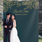 Emerald Green, Gold Wedding Backdrop - iJay Backdrops