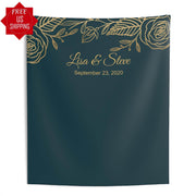 Emerald Green, Gold Wedding Backdrop - iJay Backdrops