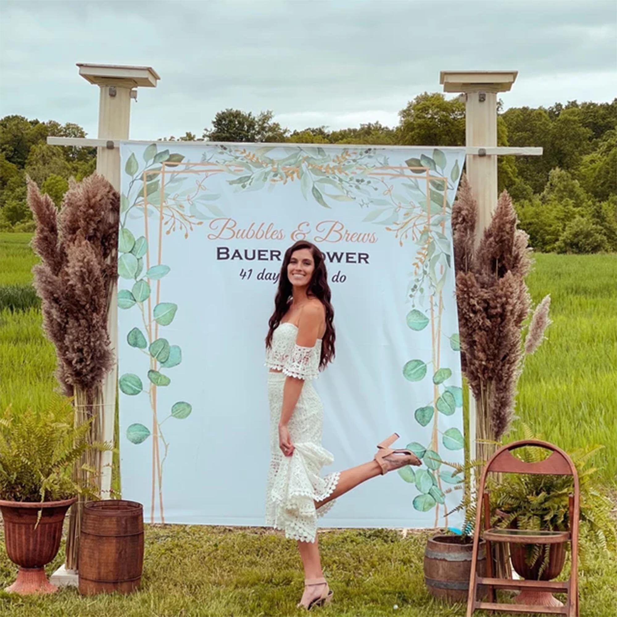 Greenery Outdoor Backdrop for Bridal shower