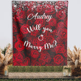 Artificial Red Roses Proposal Backdrop