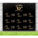 Black and Gold Anniversary Backdrop