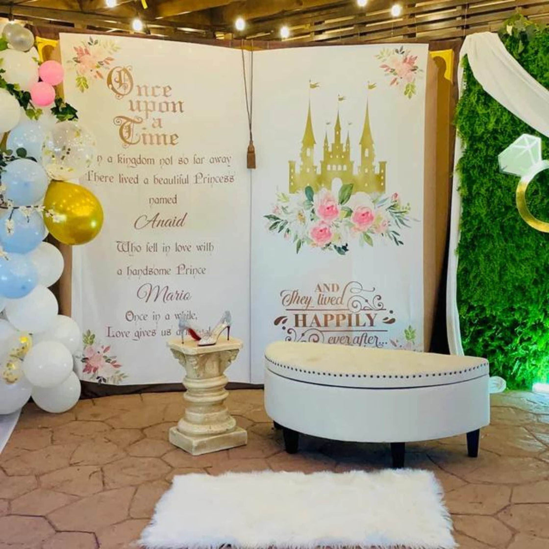 Once upon a time Princess Bridal Shower Backdrop - iJay Backdrops