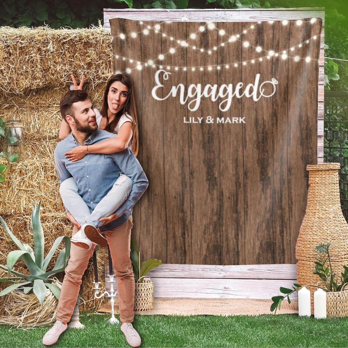 Rustic Engagement Backdrop, Proposal Backdrop - iJay Backdrops