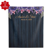 Purple Floral Wedding Backdrop, Wedding Ceremony Background - iJay Backdrops