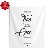 'And the two shall become one' Wedding Backdrop - iJay Backdrops
