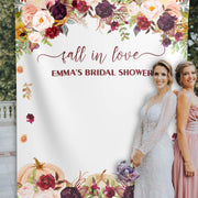 Burgundy Roses Fall Bridal Shower Backdrop - iJay Backdrops