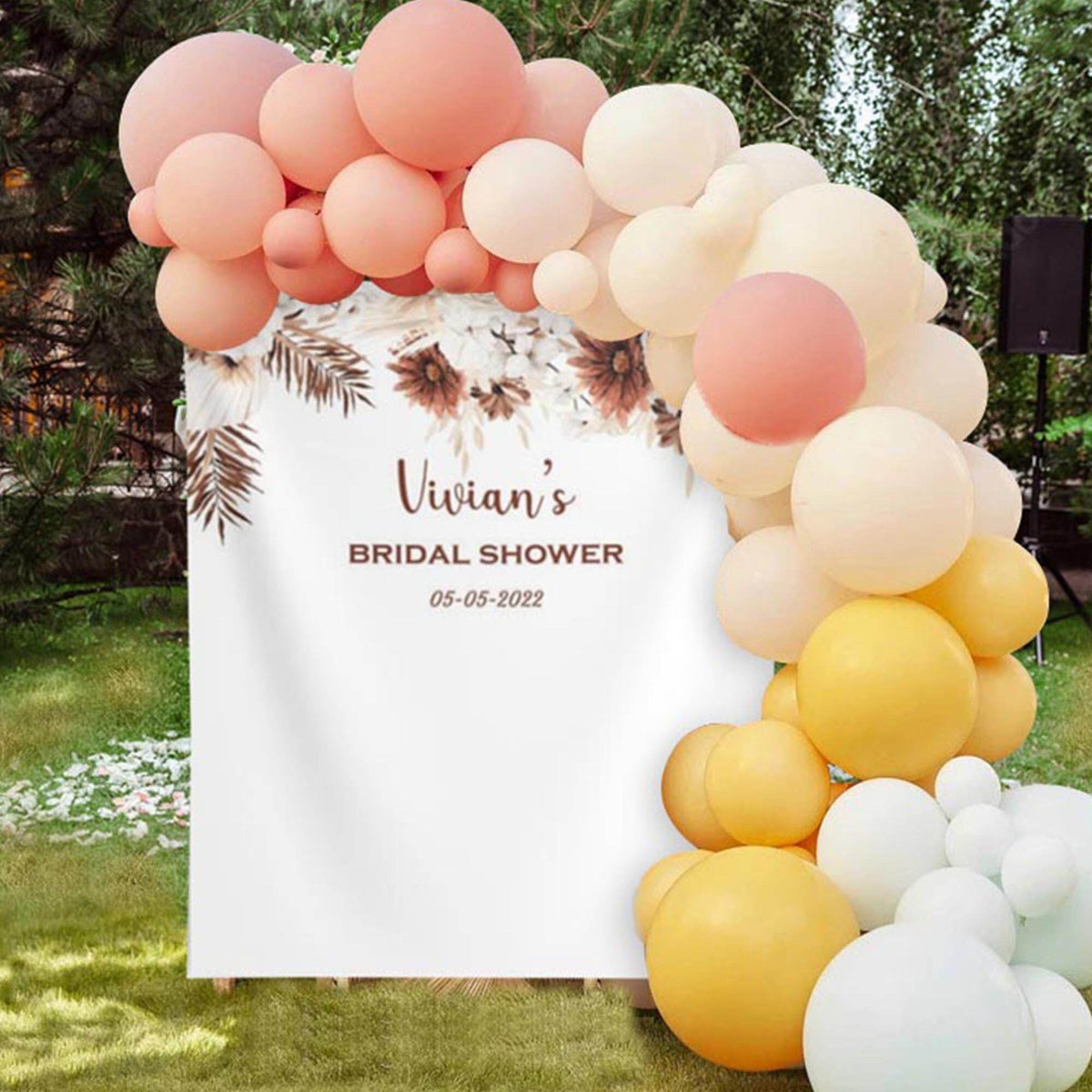Terracotta Floral Bridal Shower Backdrop - iJay Backdrops