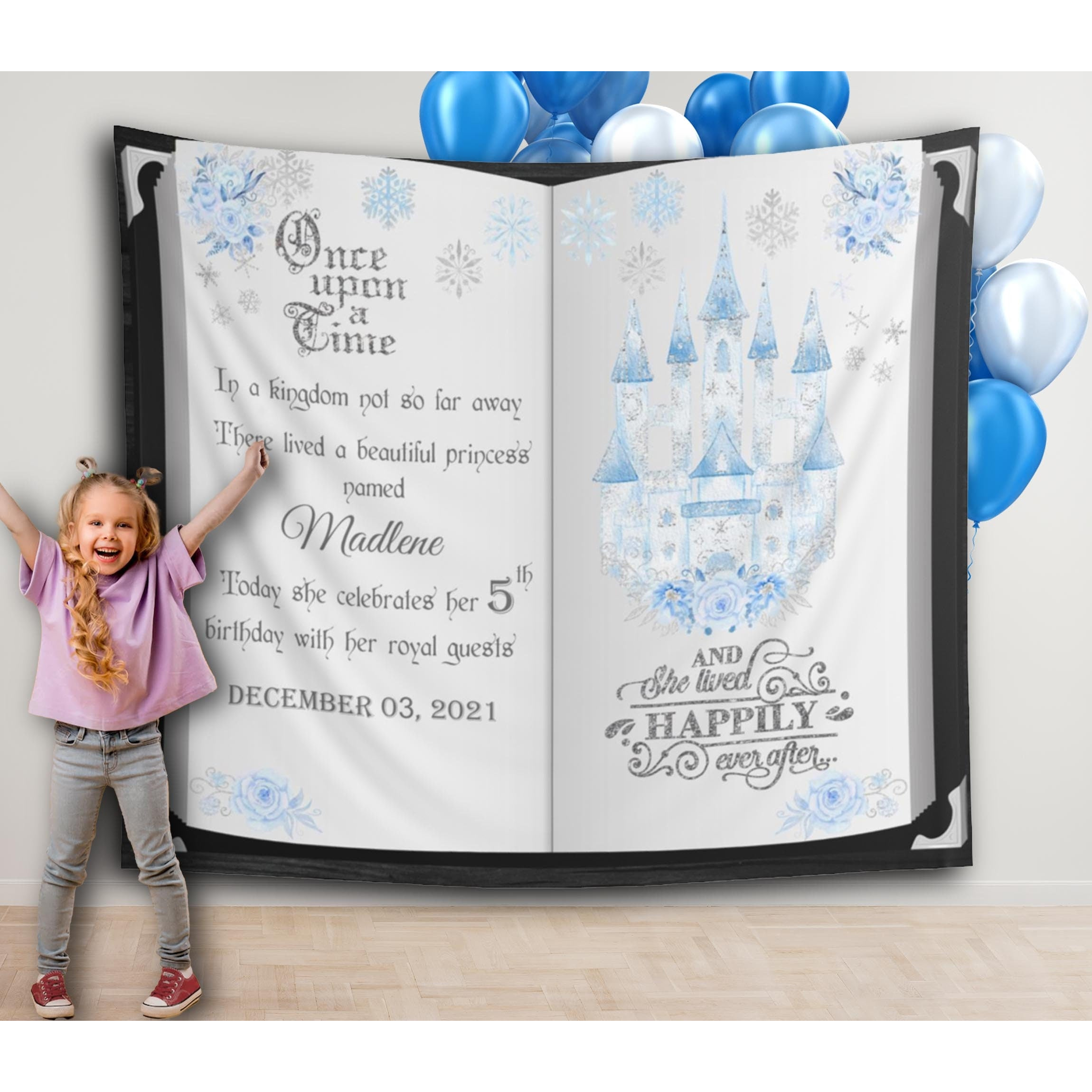 Winter Castle Birthday Book Backdrop