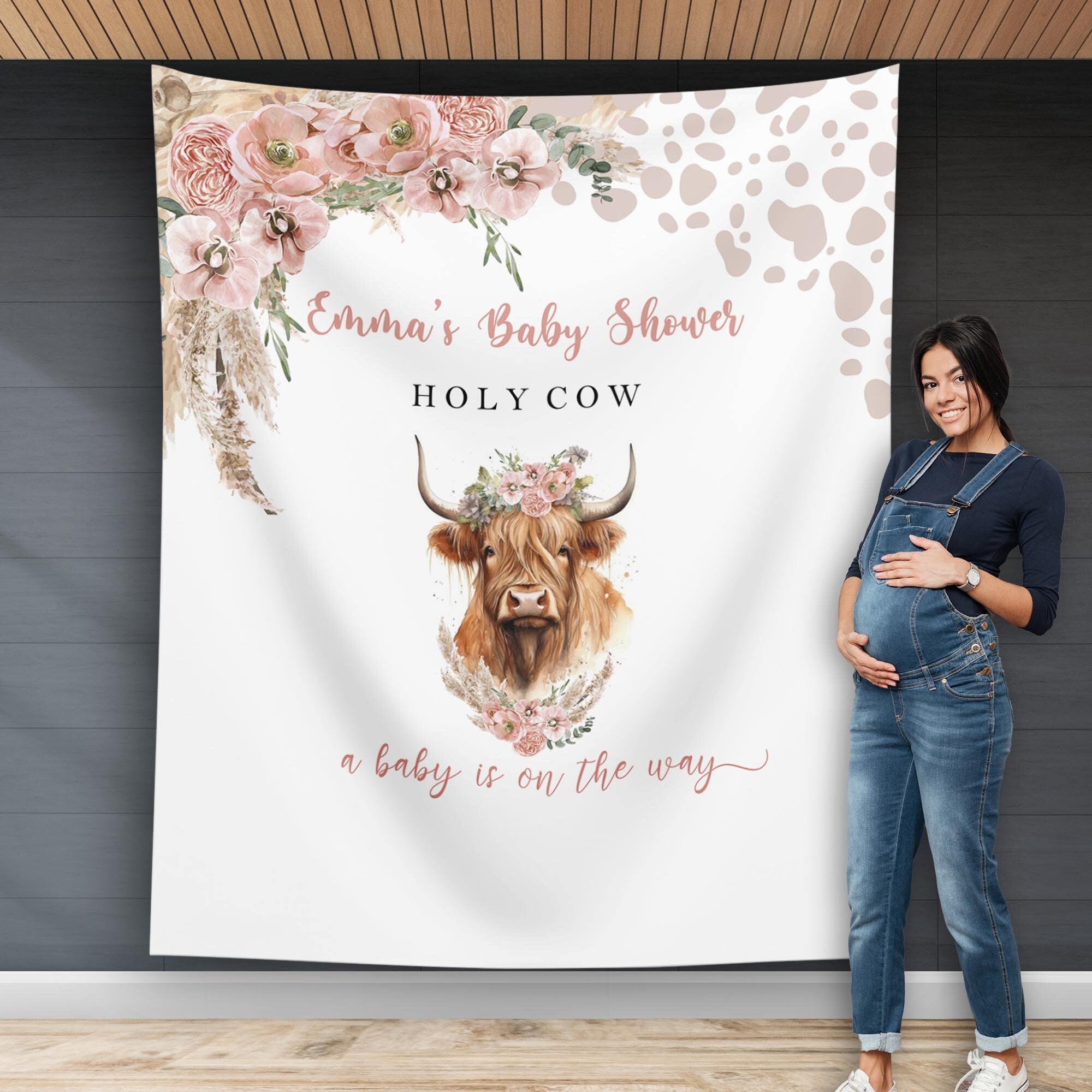 Highland Cow Baby Shower Backdrop