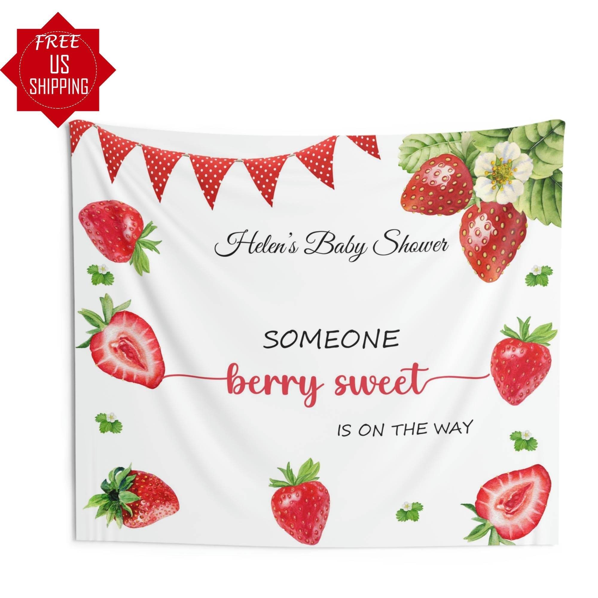 24 Centrotavola Baby Shower A Tema Fragola 'A Berry Sweet Baby' – Decorazioni Festa Ragazza