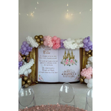 Princess Baby Shower Decoration, Little Princess Backdrop, Baby shower Princess Banner, Princess Birthday Tapestry, Blush Pink Floral Decor