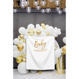 Custom Name Minimalist Baby Shower Backdrop