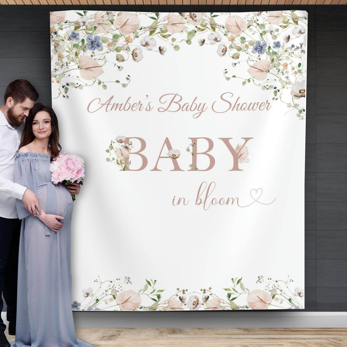 Baby in Bloom Wildflower Baby Shower Backdrop - iJay Backdrops