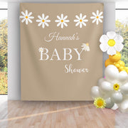 Retro Daisy Baby Shower Backdrop - iJay Backdrops