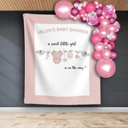 Pink Baby Cloths Girl Shower Backdrop - iJay Backdrops