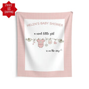 Pink Baby Cloths Girl Shower Backdrop - iJay Backdrops