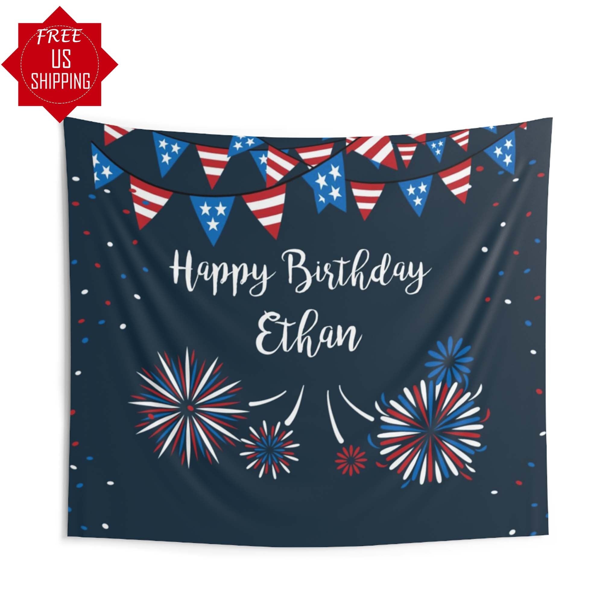Independence Day Patriotic Birthday Backdrop