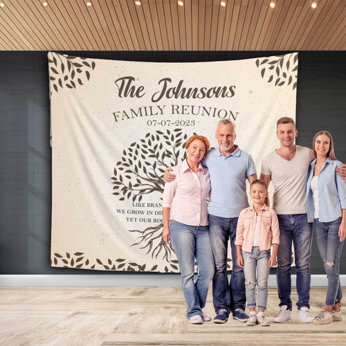 Family Tree Reunion Party Backdrop