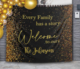 Black and Gold Family Reunion Backdrop