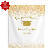 Navy Blue and Gold Graduation Party Backdrop - iJay Backdrops