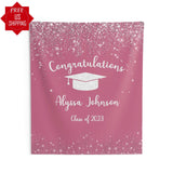Red Silver Graduation Party Backdrop